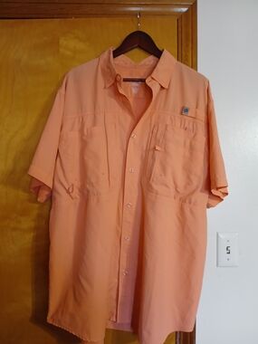 Reel Legends Peach Short Sleeve Button-Down Shirt
